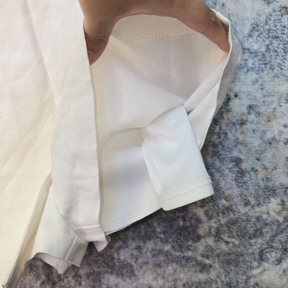 Express Romper Womens XXS Cream Sleeveless Double Breasted Blazer Linen Mob Wife - Picture 9 of 11